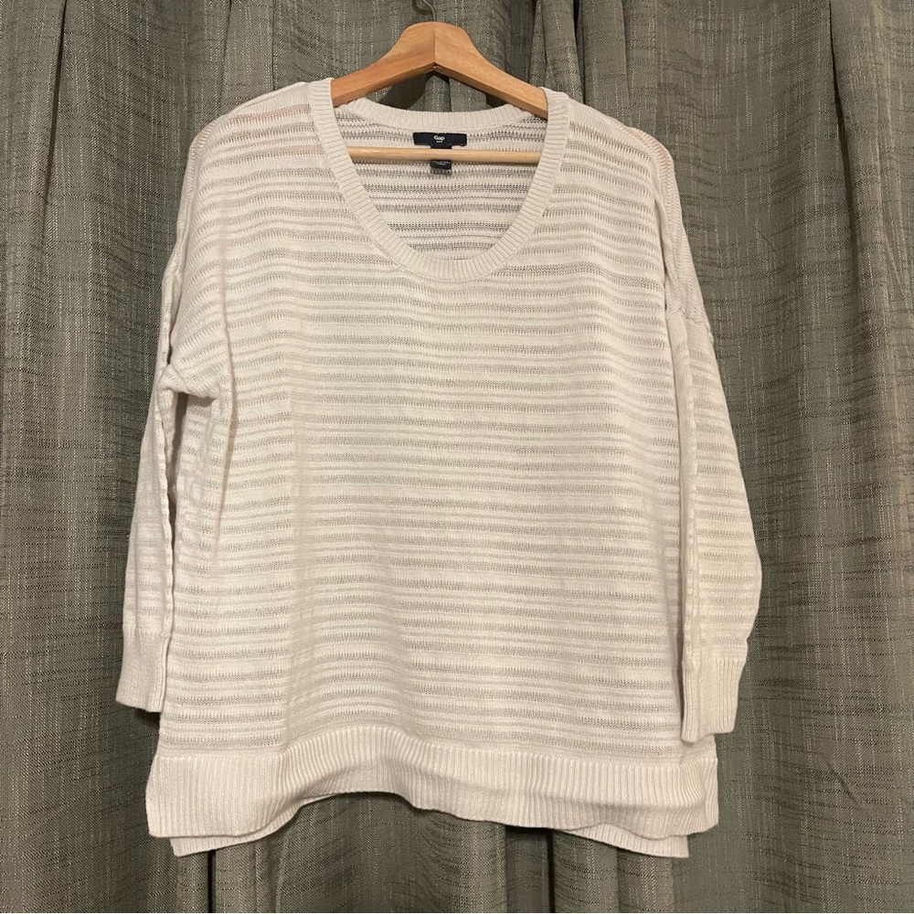 GAP Women's Ivory Sheer Sweater Size Large